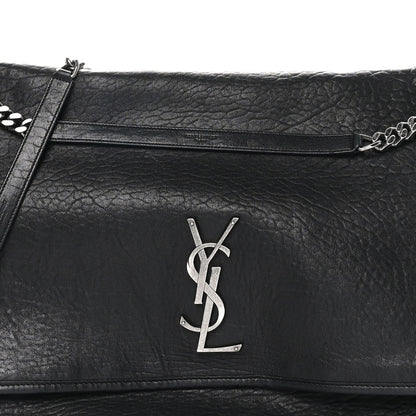 Saint Laurent Grained Lambskin Monogram Oversized Niki Chain Satchel Black 8 of 10