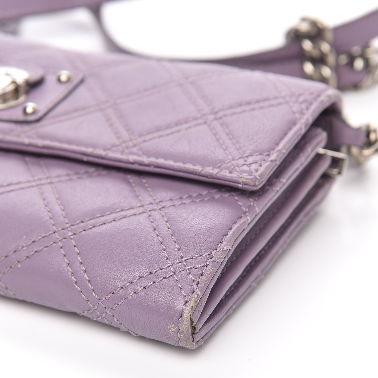 Marc Jacobs Lambskin Quilted Chain Wallet Light Purple 8 of 12
