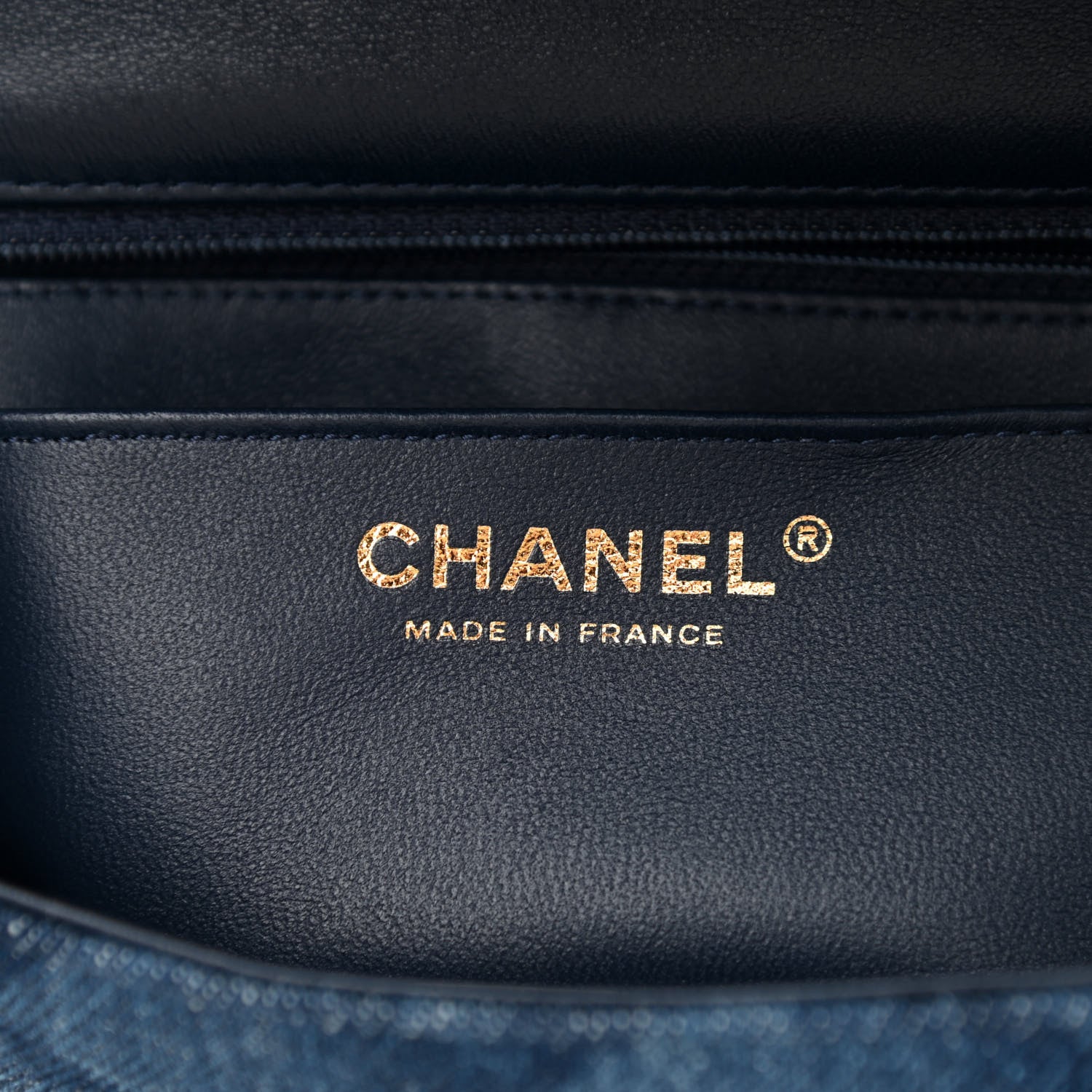 Chanel Printed Denim Quilted Mini Rectangular Flap Dark Blue 6 of 10