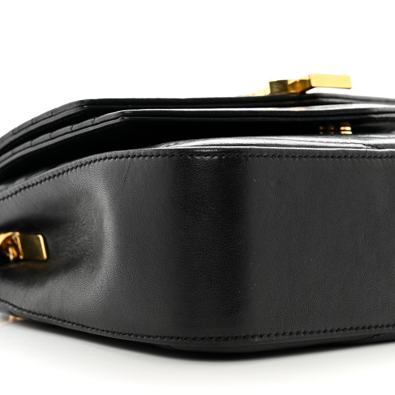 Saint Laurent Lambskin Matelasse Chevron Monogram Small Sulpice Bag Black 9 of 10