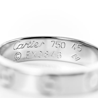 Cartier 18K White Gold 3.5mm LOVE Wedding Band Ring 45 3.25 4 of 4