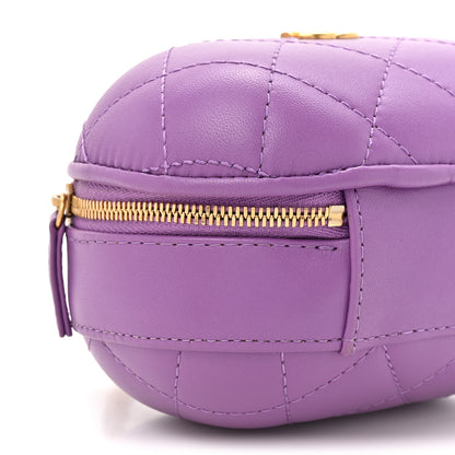 Chanel Lambskin Quilted CC Bubble Vanity Case With Chain Purple 10 of 10