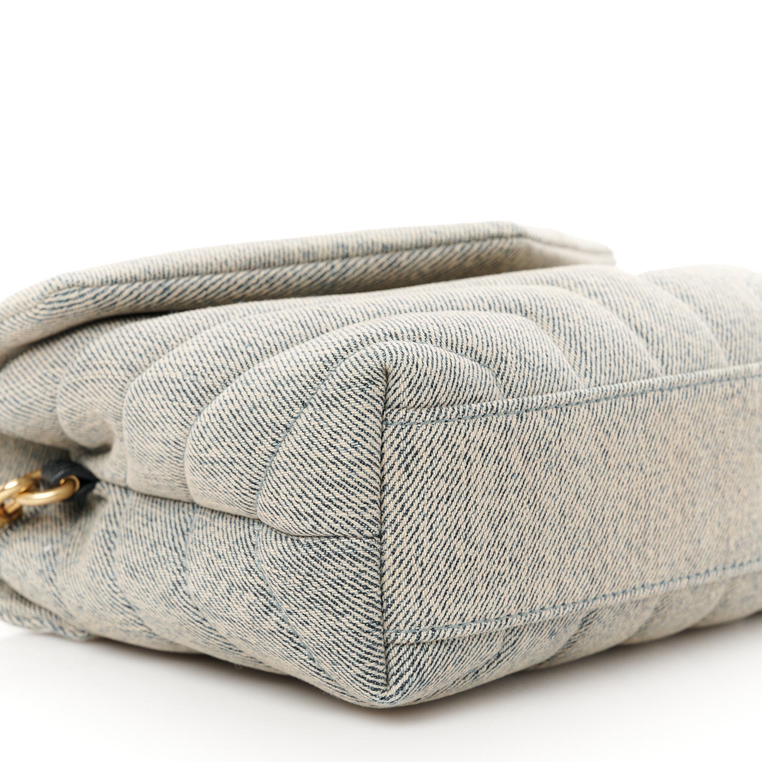 Saint Laurent Denim Y Quilted Monogram Toy Loulou Crossbody Bag Grey 10 of 11