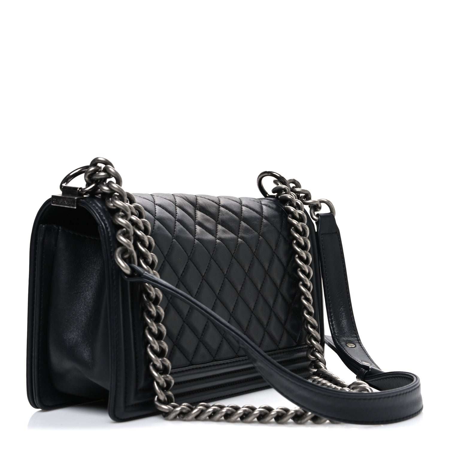 Chanel Lambskin Quilted Medium Boy Flap Black 3 of 10