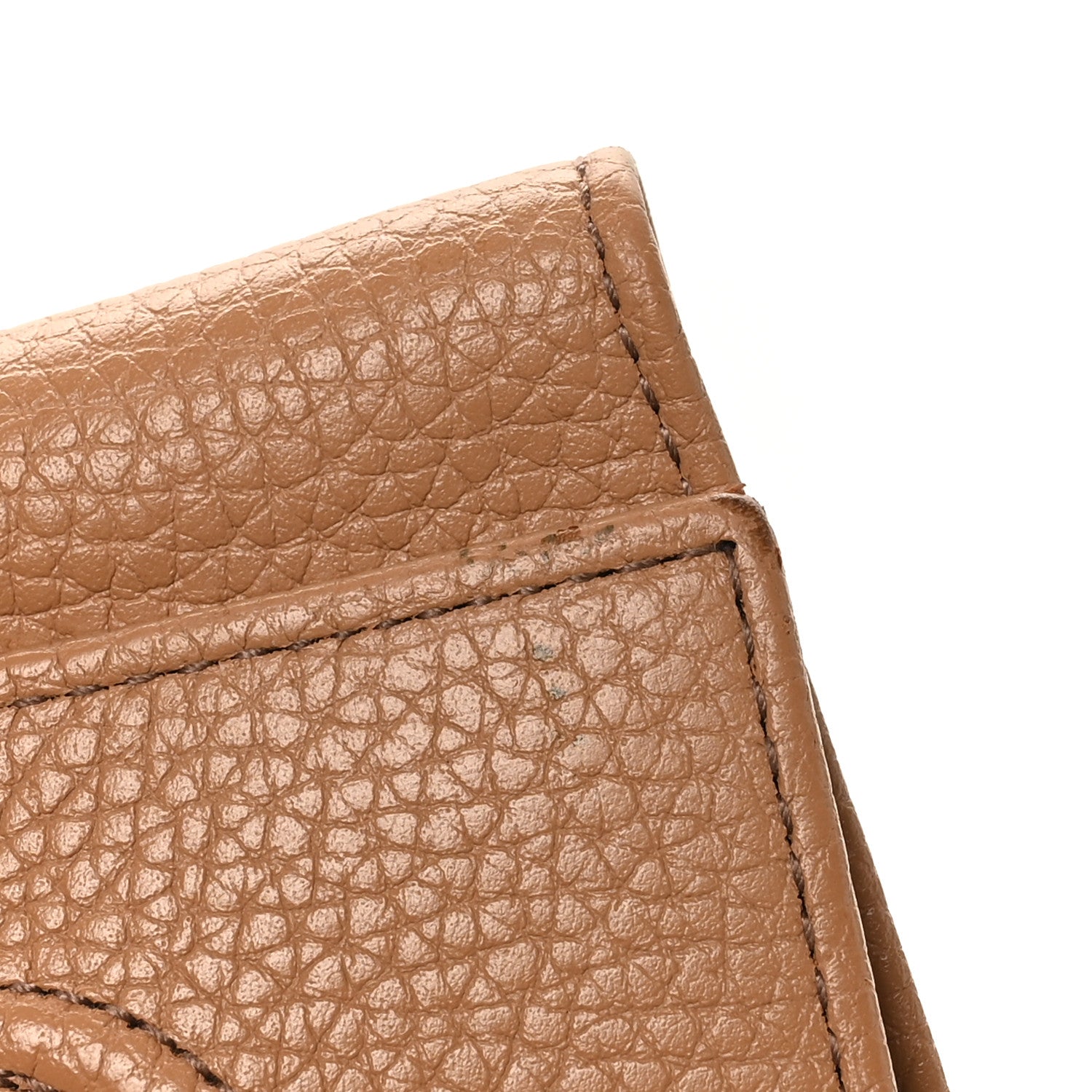 Gucci Pebbled Calfskin Soho Compact Flap Wallet Camelia 7 of 8