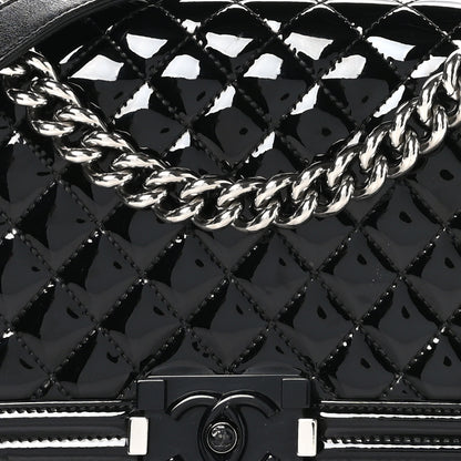 Chanel Patent Calfskin Quilted Medium Plexiglass Boy Flap Black 8 of 10