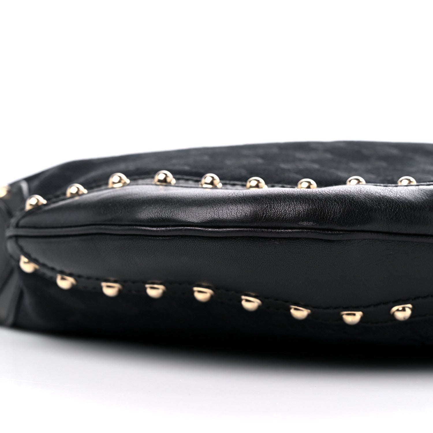 Gucci Monogram Pelham Studded Shoulder Bag Black 8 of 12