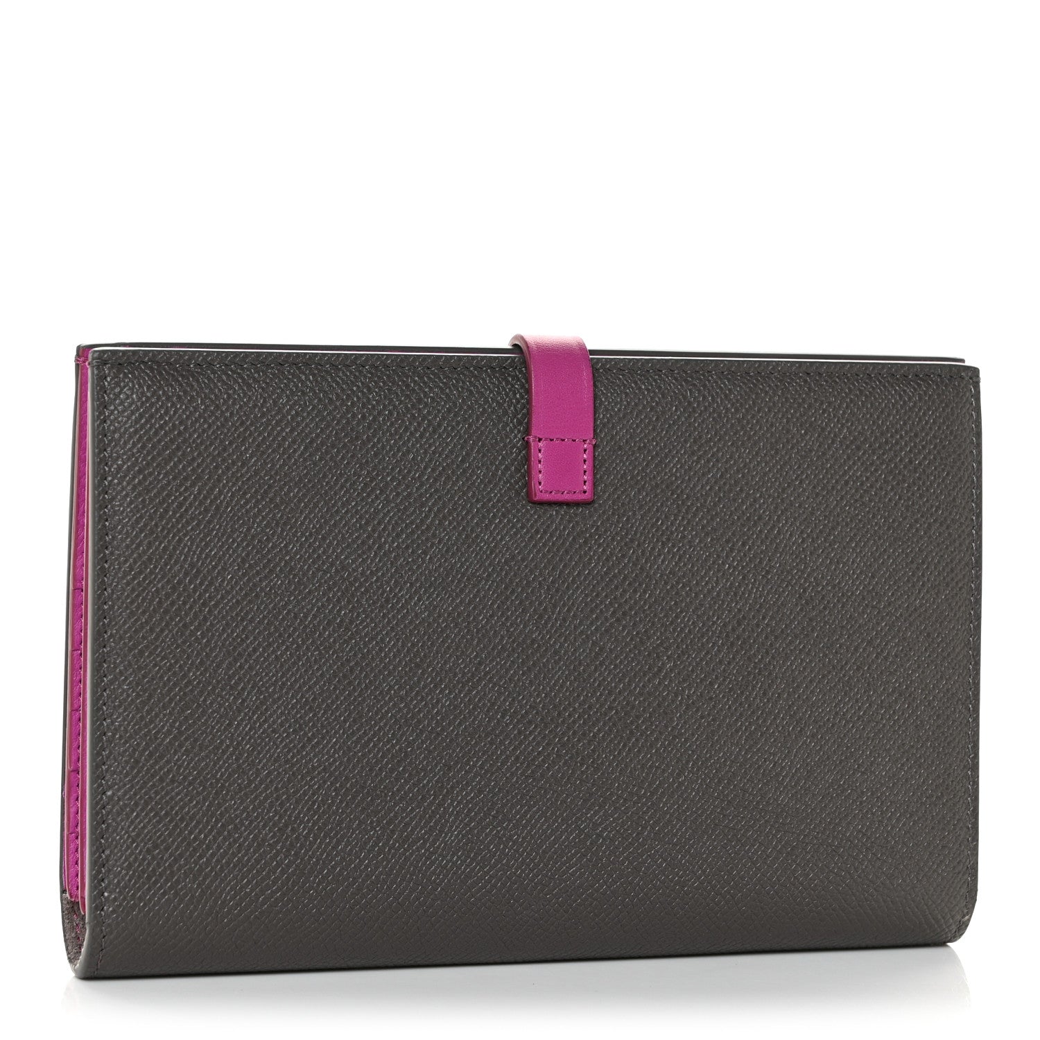Celine Grained Calfskin Large Multifunction Strap Wallet Grey Pink 3 of 10