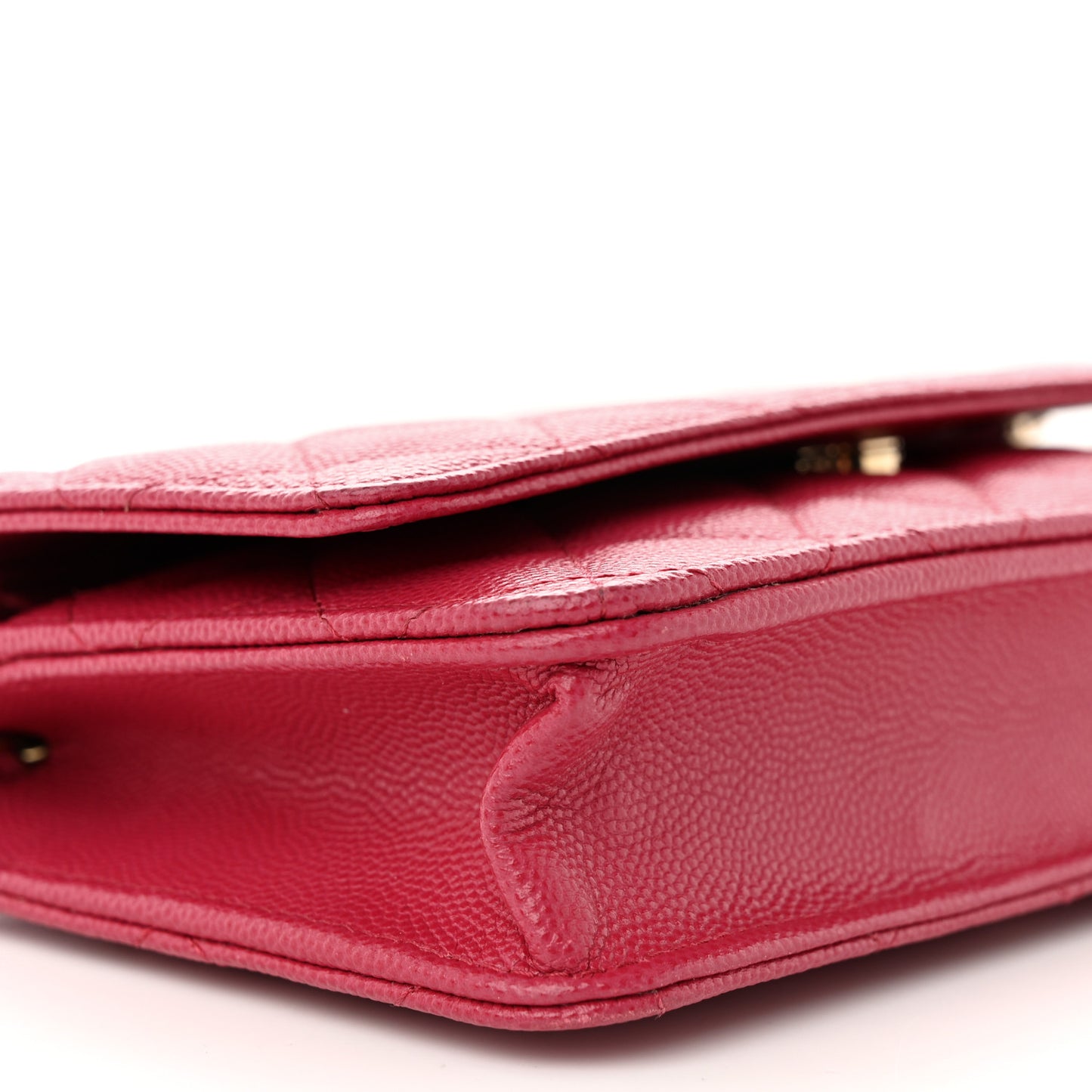 Caviar Quilted Wallet on Chain WOC Dark Pink