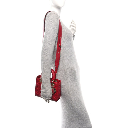 Christian Dior Lambskin Cannage Dioramour Small My ABCDior Lady Dior Fraise 2 of 10