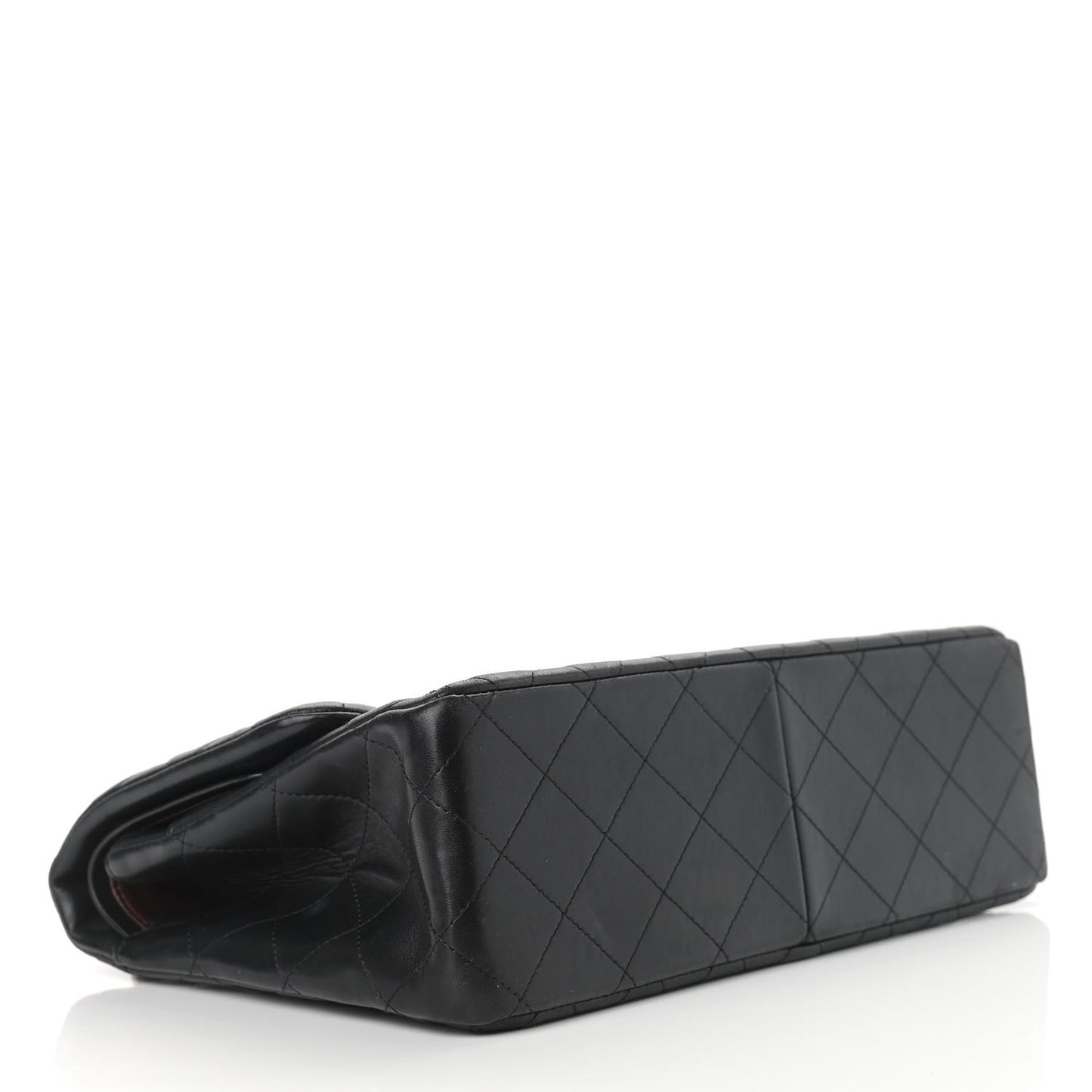 Lambskin Quilted Jumbo Double Flap Black