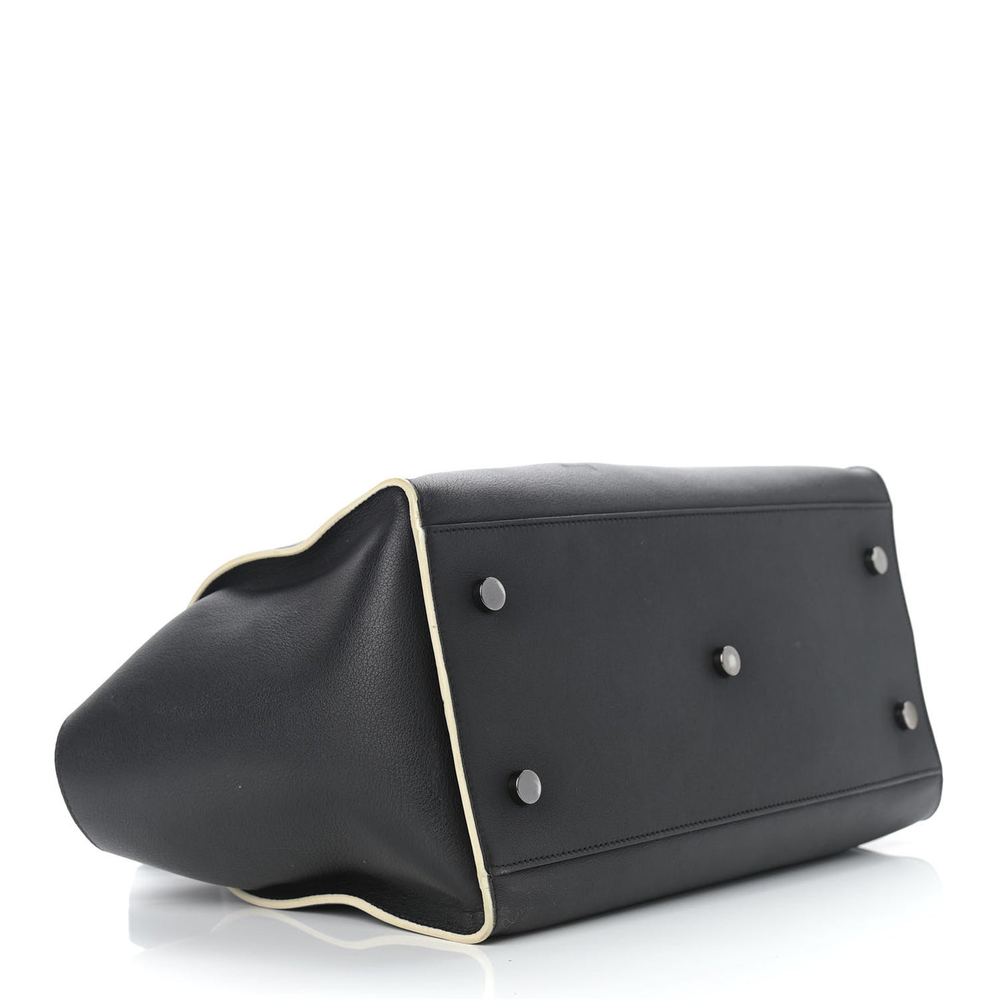 Calfskin Small Monogram Downtown Cabas Black White