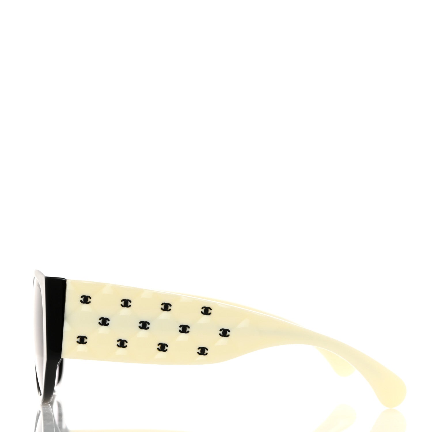 Chanel Acetate Quilted CC Pilot Sunglasses 71465 White Black 3 of 8