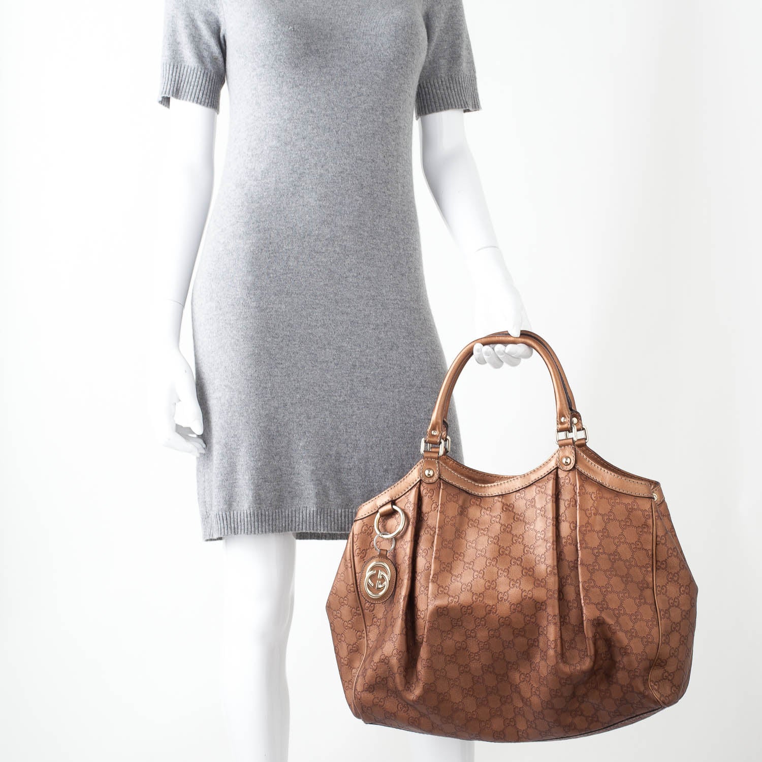 Gucci Guccissima Large Sukey Tote Bronze 2 of 10