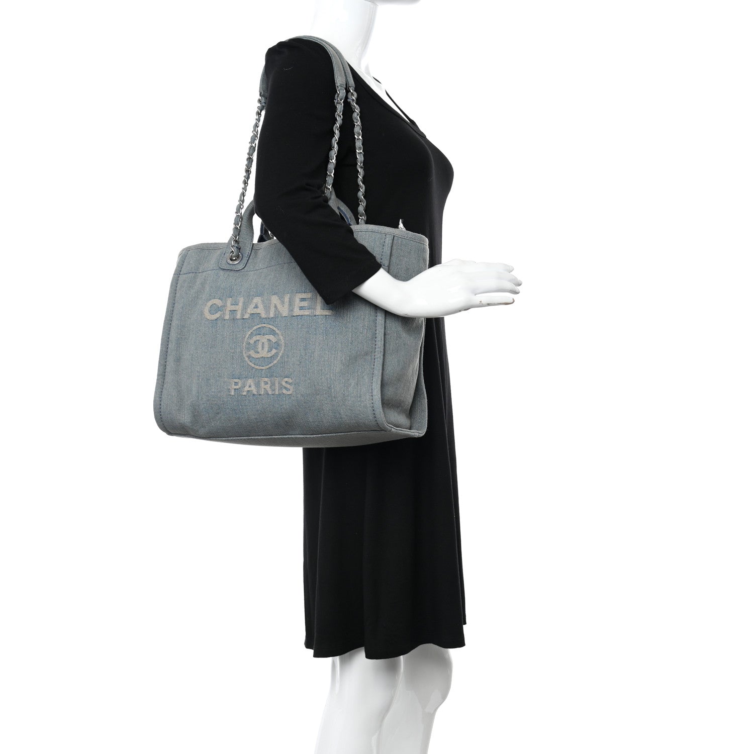 Chanel Denim Small Deauville Tote Light Blue 2 of 11