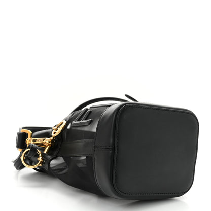 Fendi Mesh Vitello King F is Fendi Logo Embroidered Mini Mon Tresor Bucket Bag Black 4 of 11