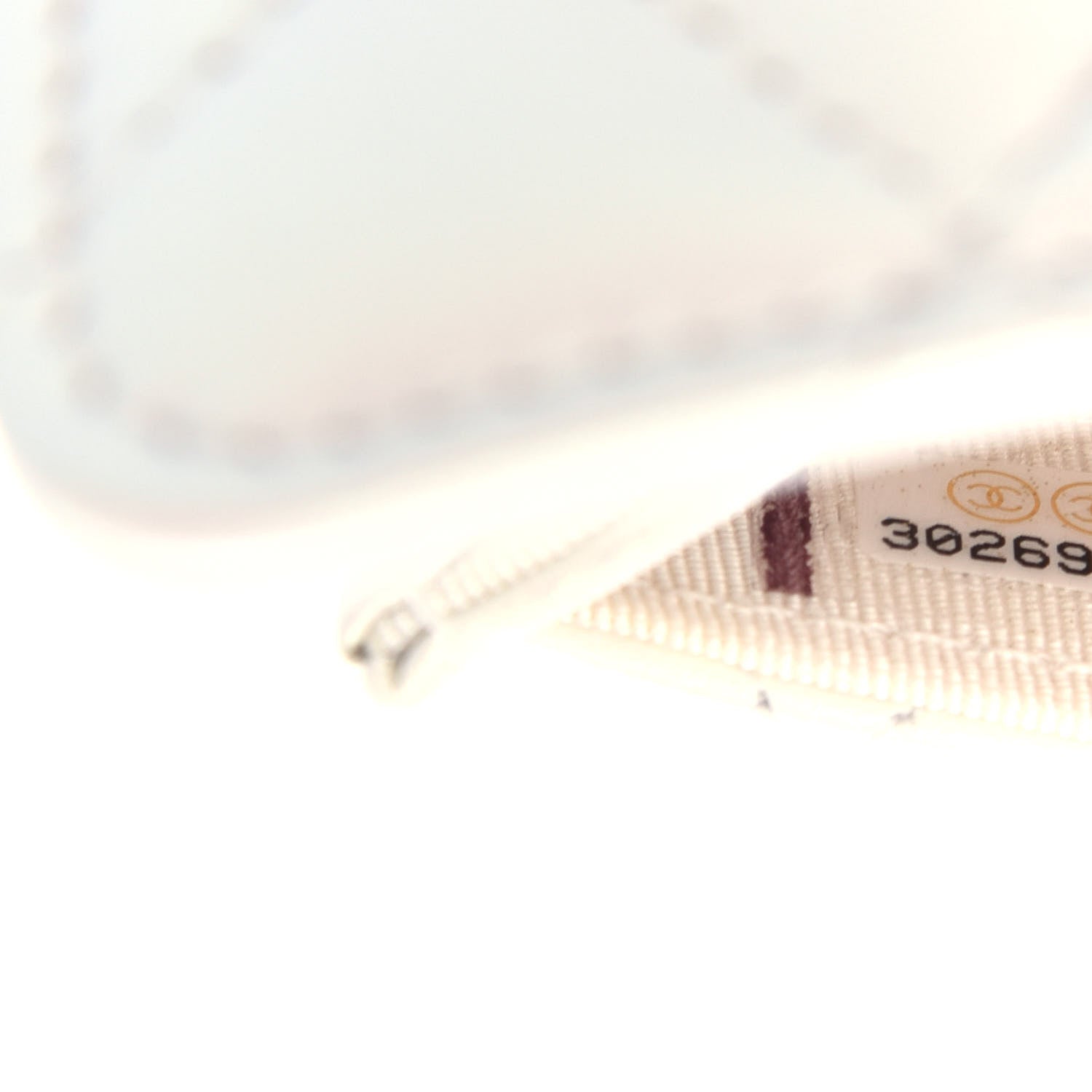 Chanel Iridescent Calfskin Quilted Flap Card Holder Wallet Ivory 8 of 9