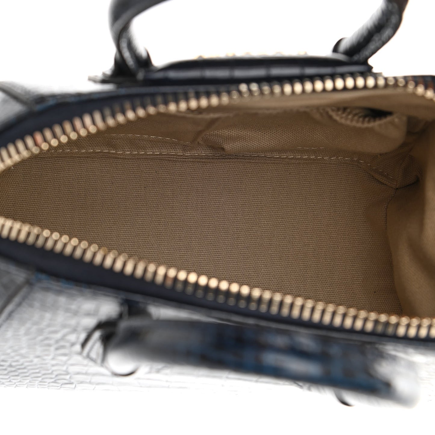 Calfskin Crocodile Embossed Mini Antigona Navy
