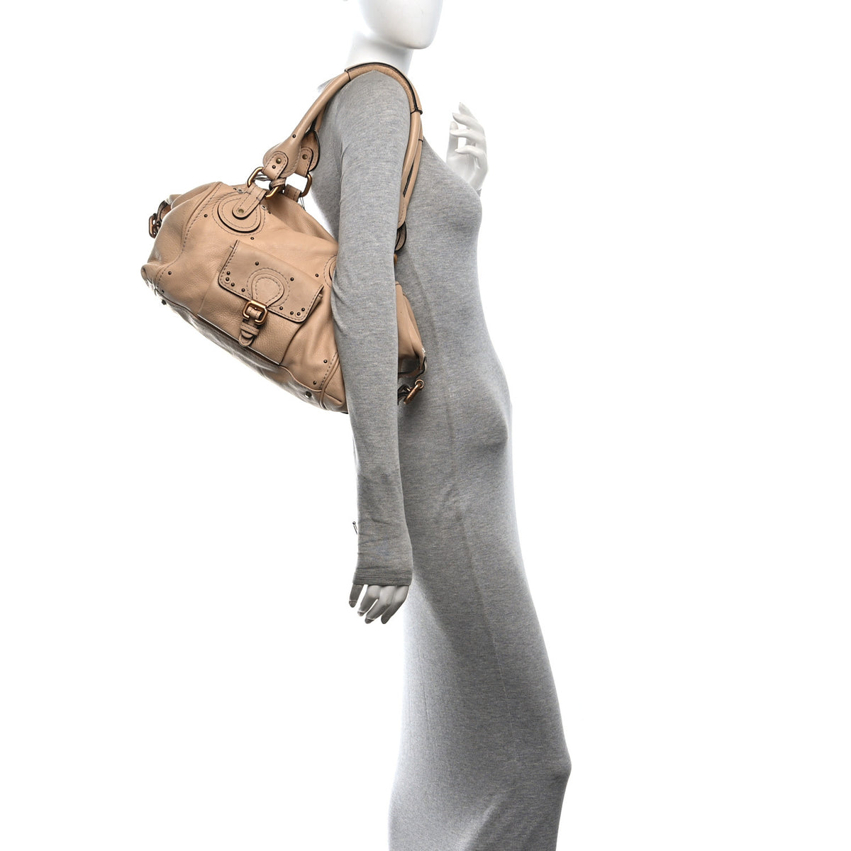 Calfskin Paddington Front Pocket Tote Creme