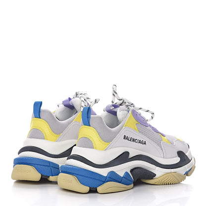 Balenciaga Fabric Mesh Womens Triple S Sneakers 38 White Purple Yellow 4 of 9