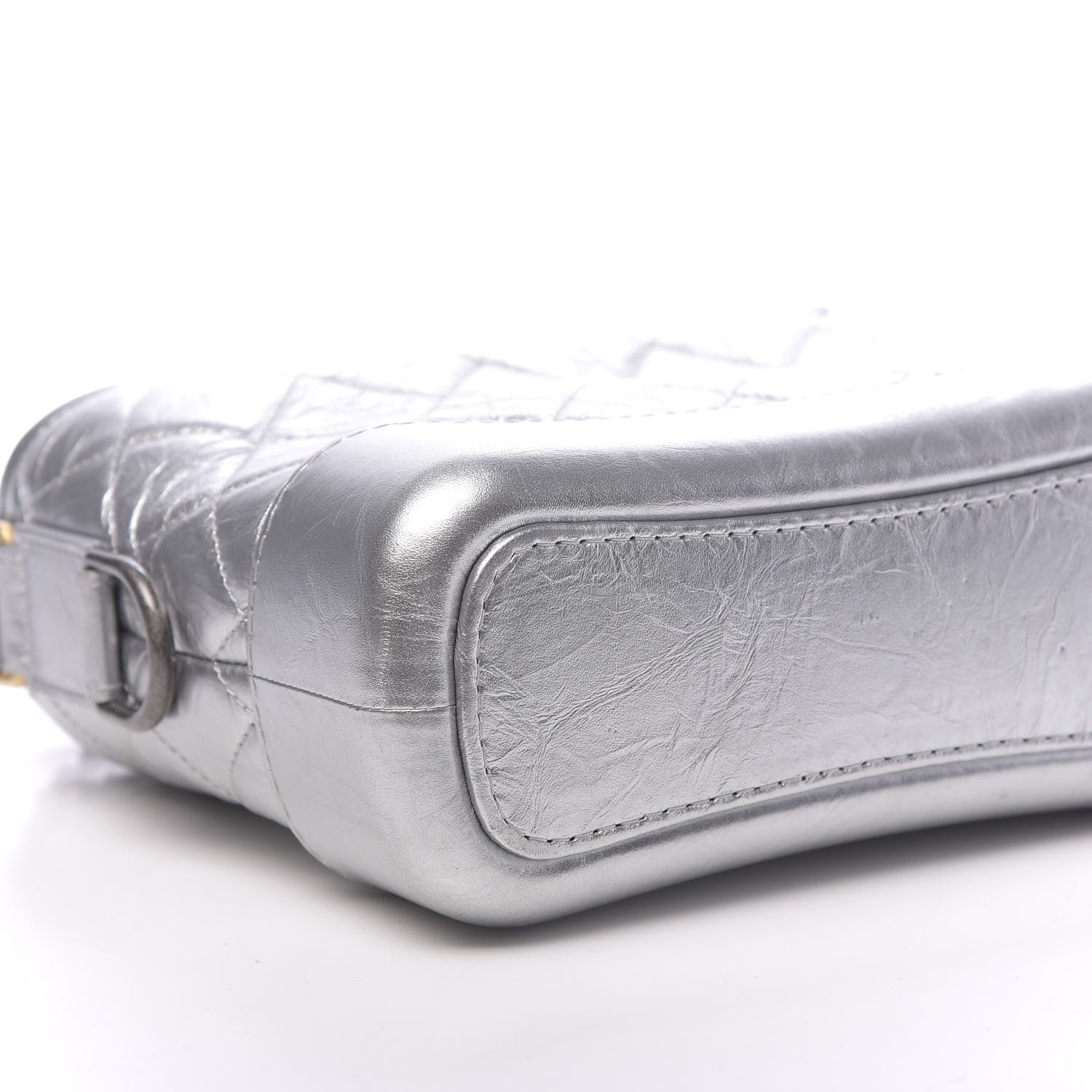 Chanel Metallic Aged Calfskin Quilted Small Gabrielle Hobo Silver 9 of 11
