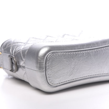 Chanel Metallic Aged Calfskin Quilted Small Gabrielle Hobo Silver 9 of 11