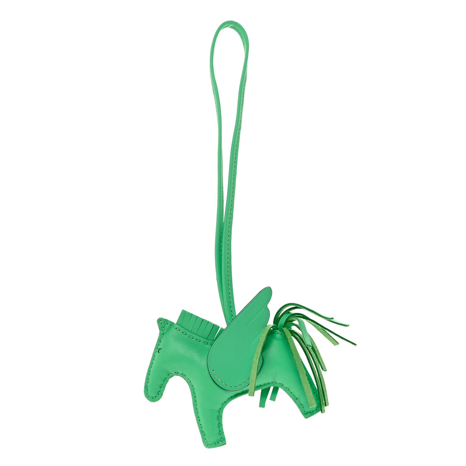Hermes Milo Lambskin Grigri Rodeo Pegase Horse Bag Charm PM Vert Comics 1 of 5