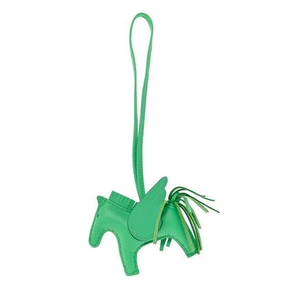 Hermes Milo Lambskin Grigri Rodeo Pegase Horse Bag Charm PM Vert Comics 1 of 5