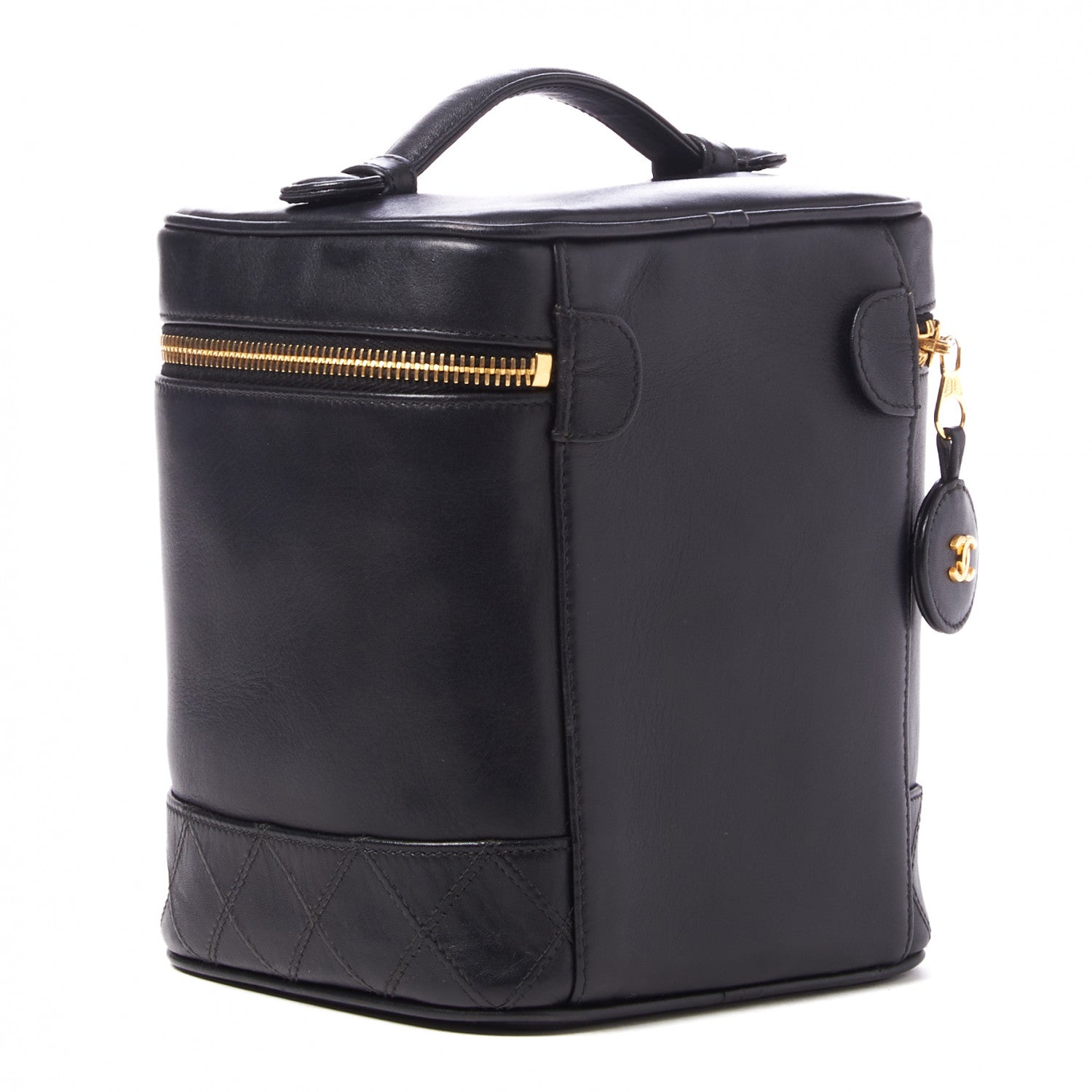 Chanel Calfskin Cosmetic Vanity Bag Black 2 of 10