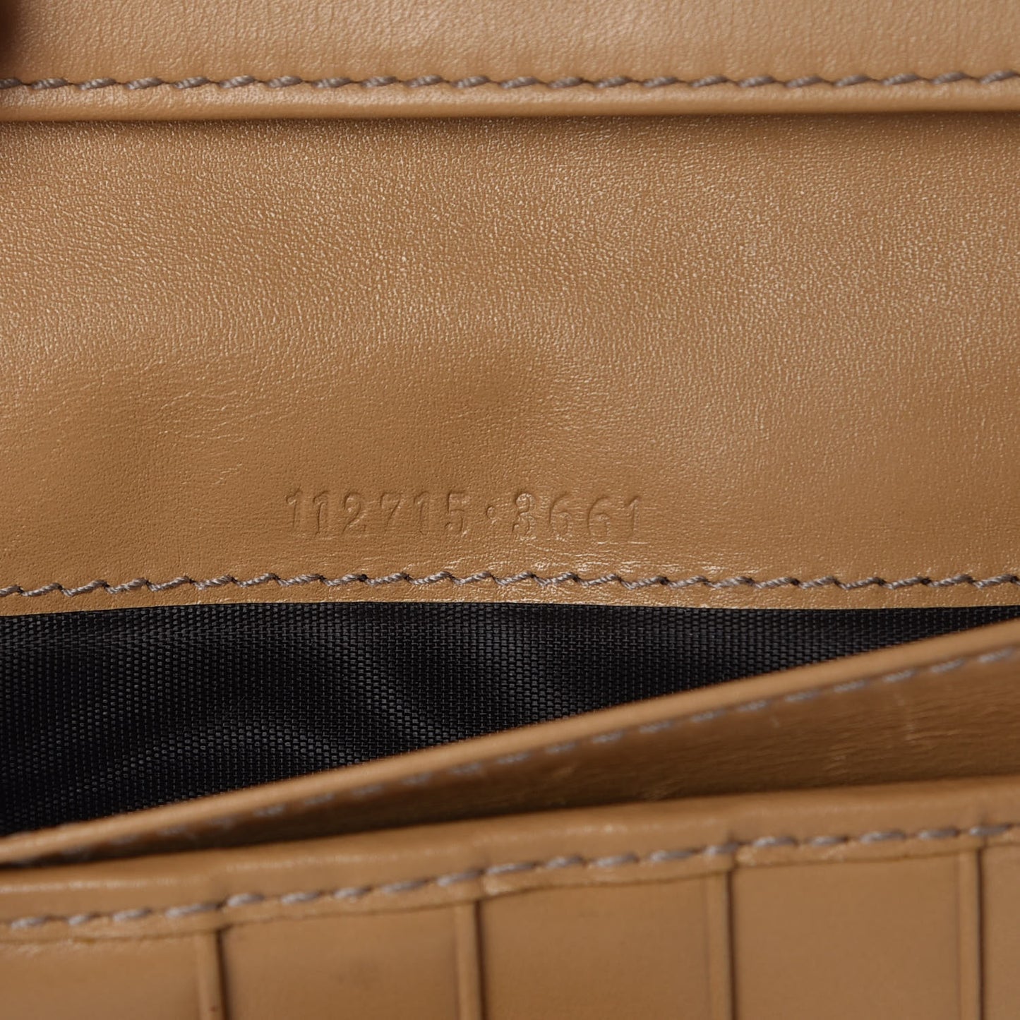 Guccissima Margaux Calfskin Metal Bar Continental Flap Wallet Beige