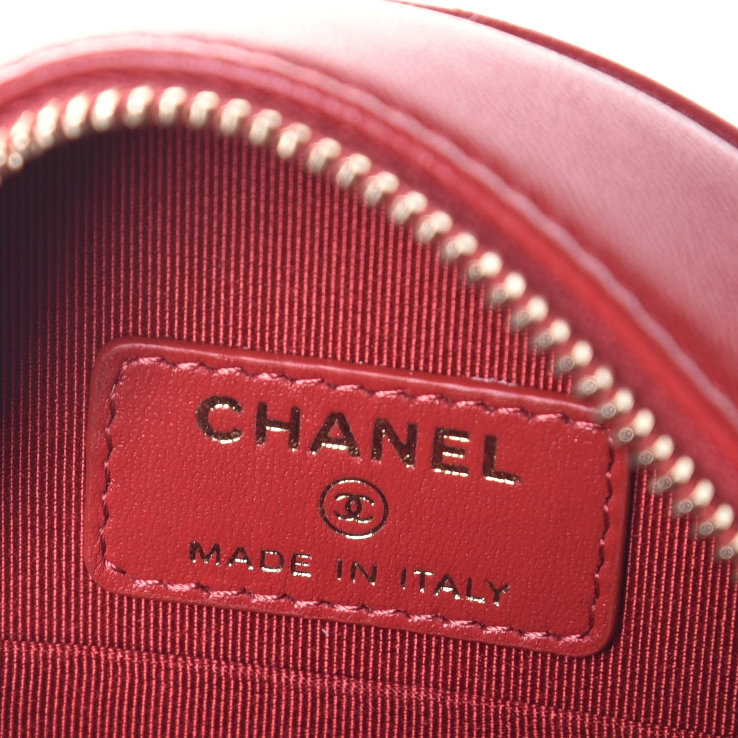 Chanel Lambskin Quilted Round Clutch With Chain Red 6 of 9