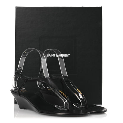 Saint Laurent Smooth Calfskin Cassandra Monogram Sandals 38 Black 22 of 22
