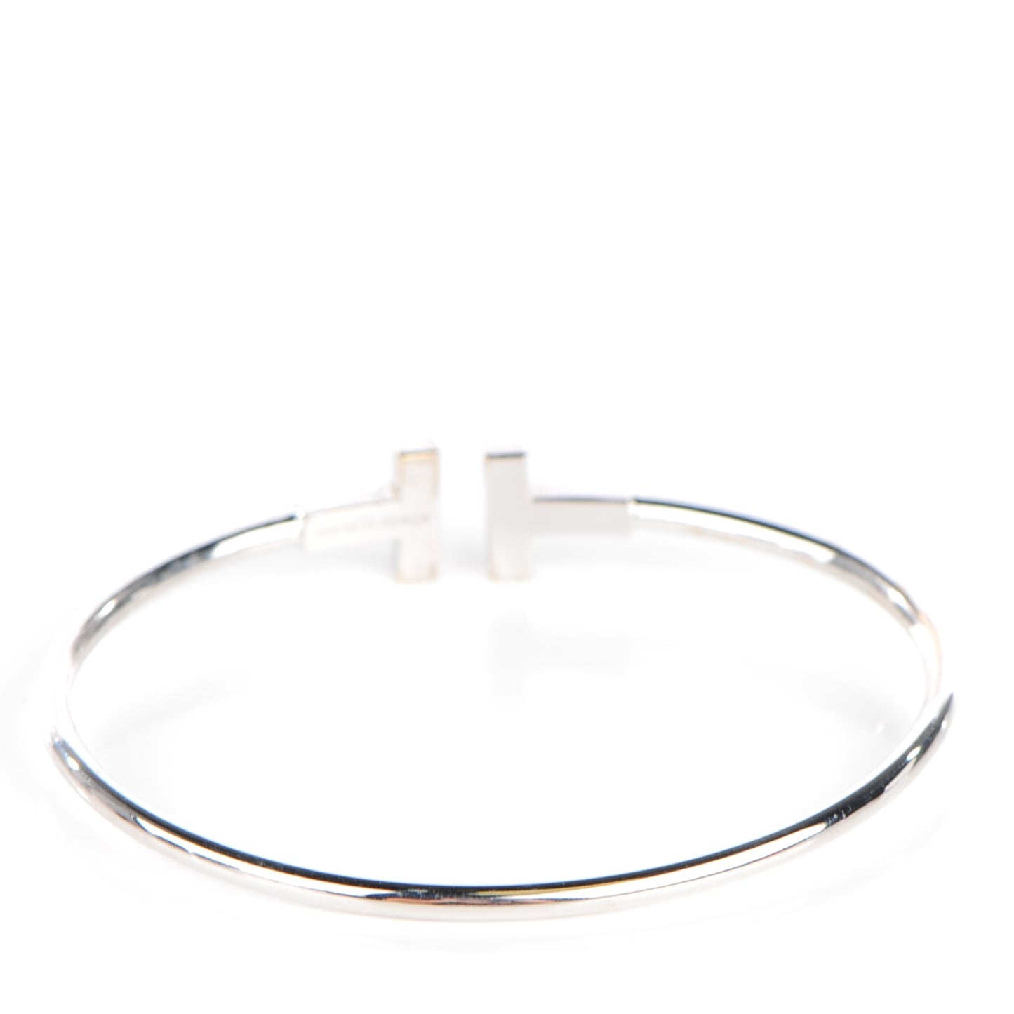 18K White Gold Diamond T Wire Bracelet
