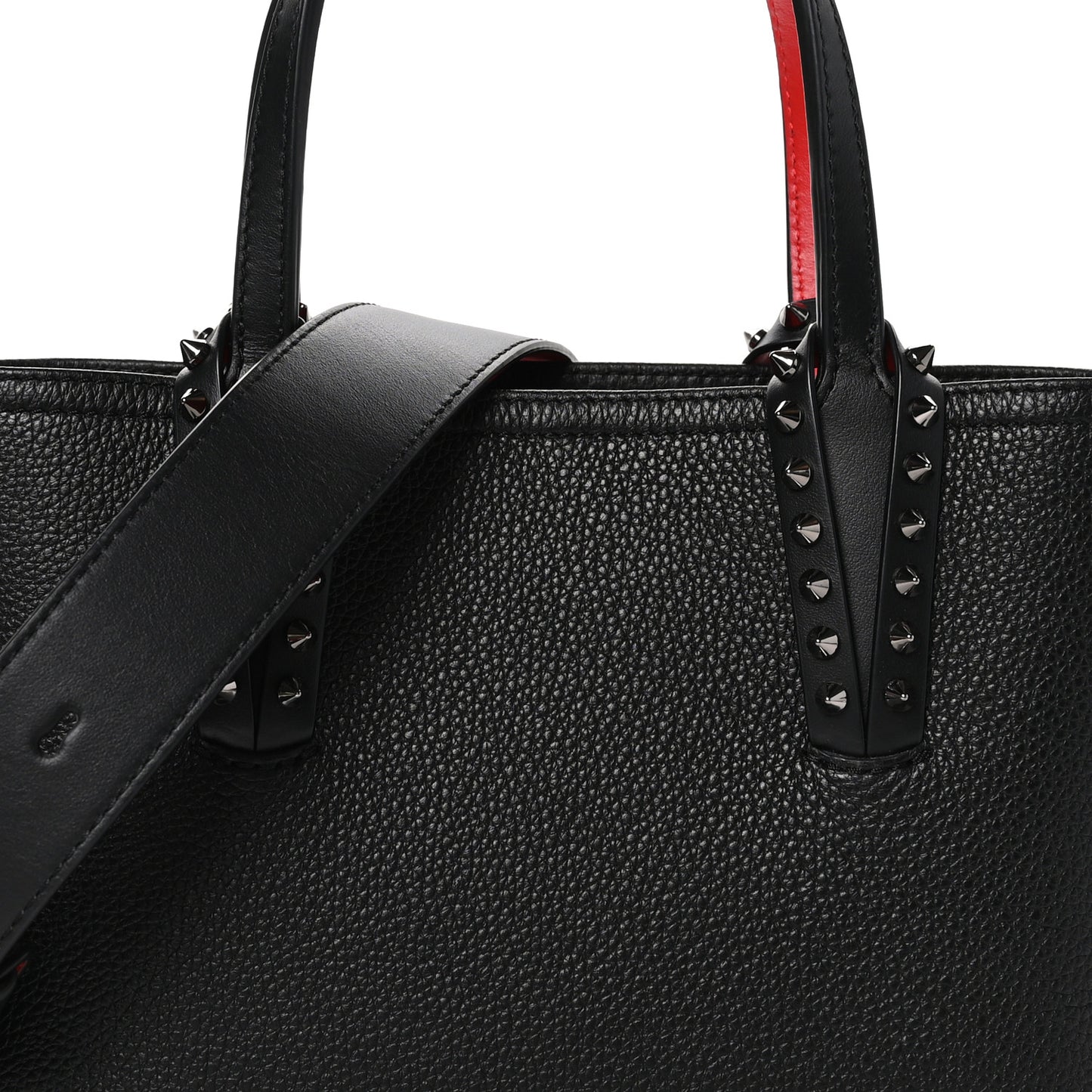 Calfskin Spikes Mini East West Cabata Tote Black