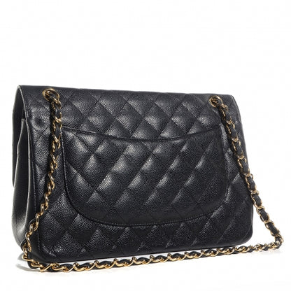 Chanel Caviar Quilted Jumbo Double Flap Black 3 of 10