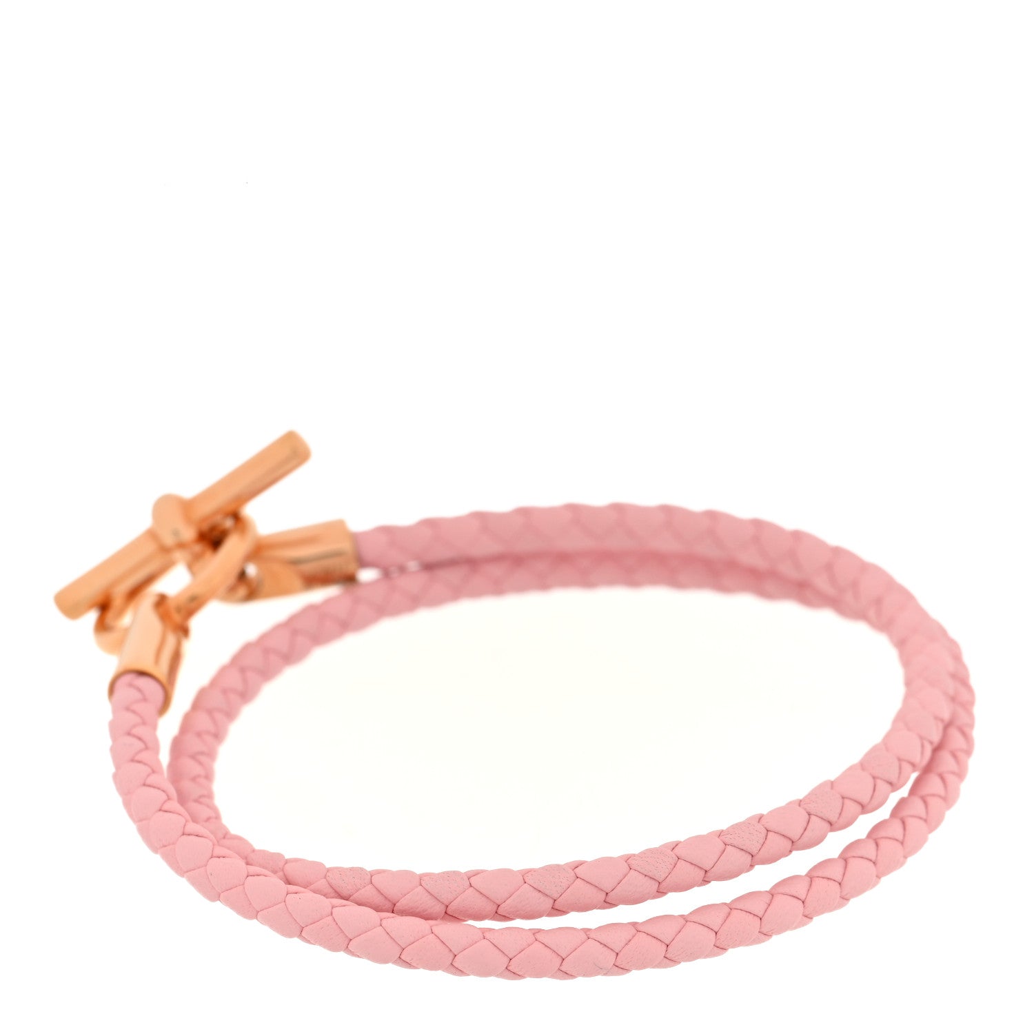 Hermes Swift Glenan Double Tour Bracelet T2 Rose Sakura 3 of 4