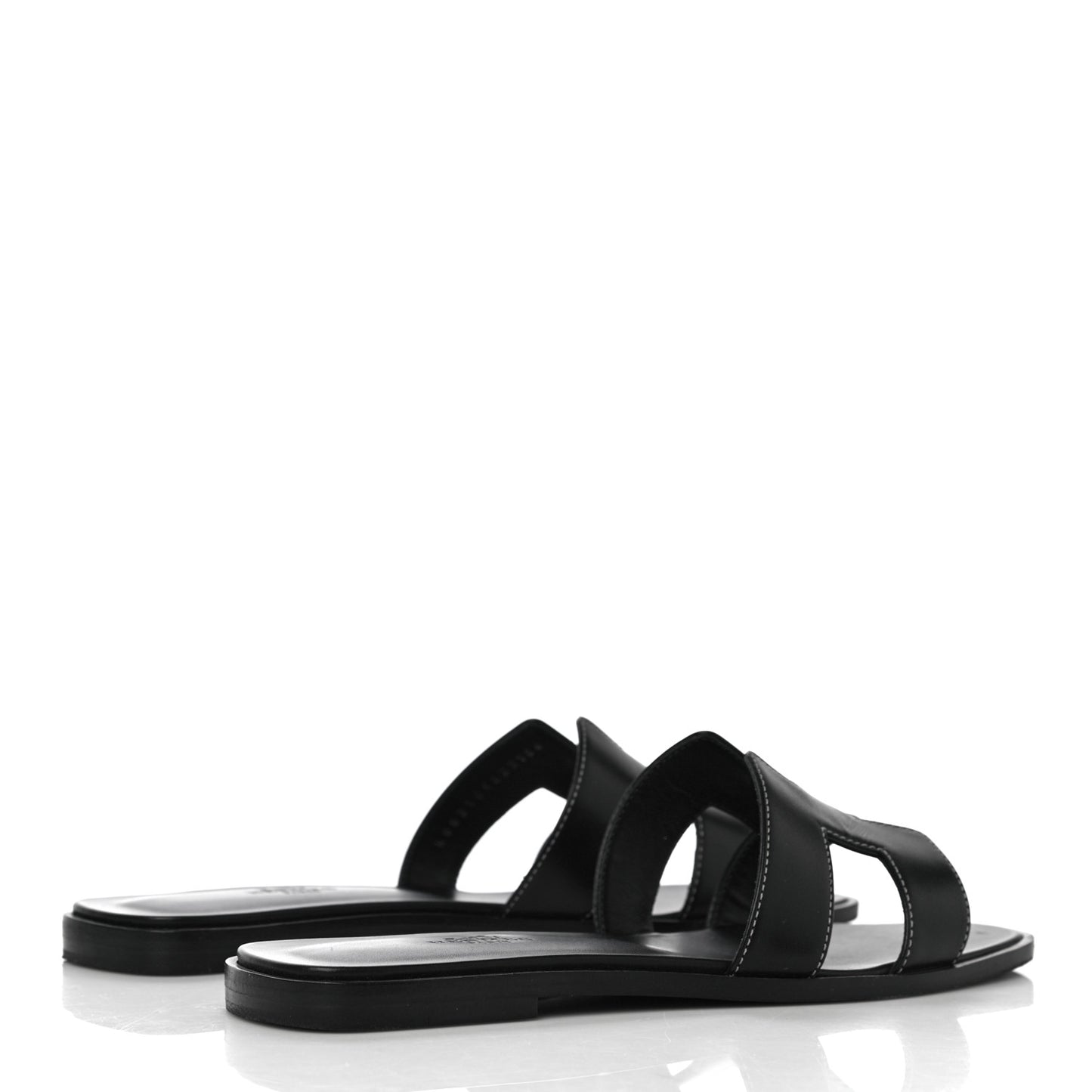 Box Calfskin Oran Sandals 38 Black