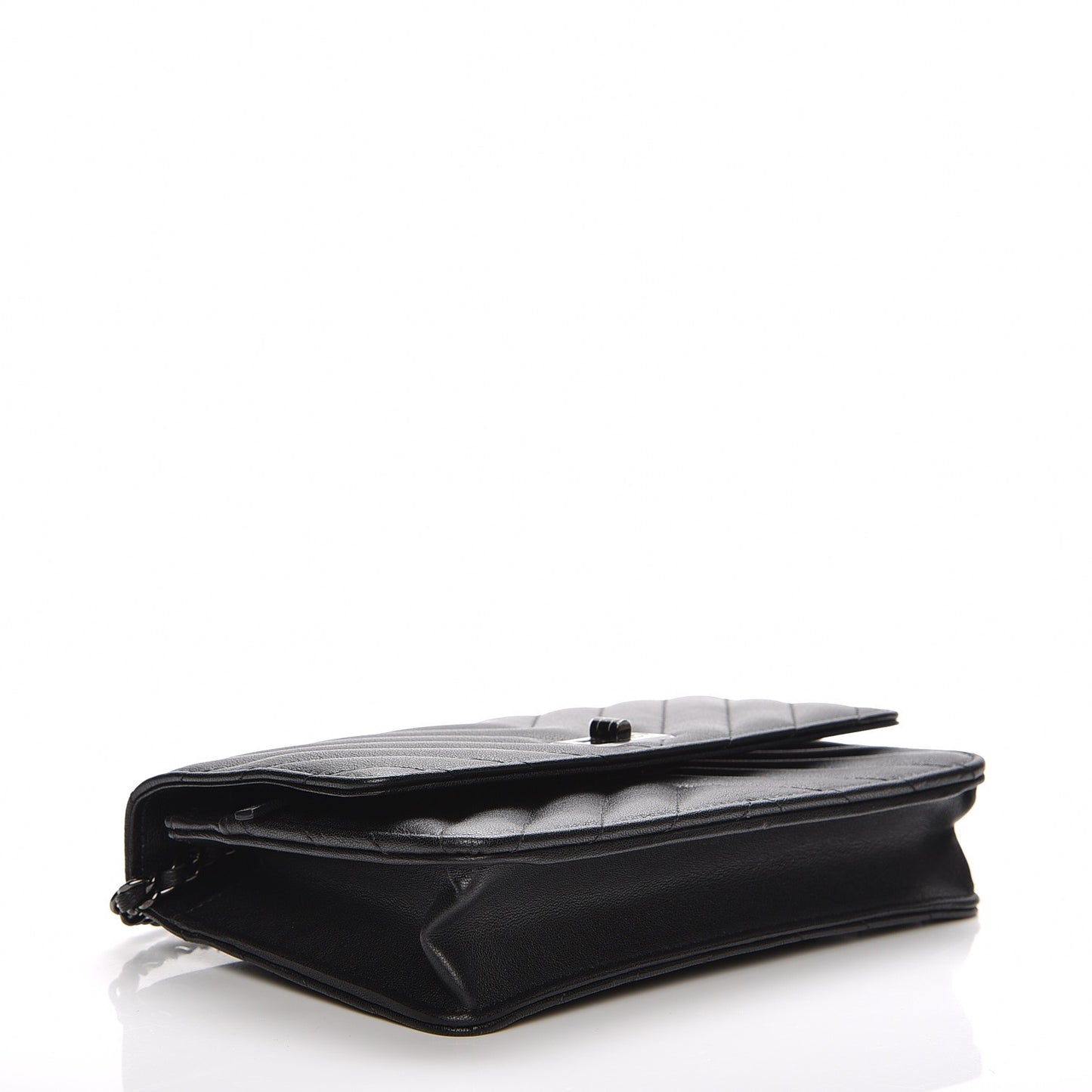 Sheepskin Chevron Reissue Wallet On Chain WOC So Black