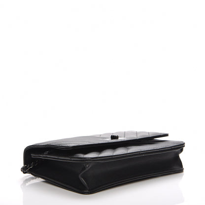 Chanel Sheepskin Chevron Reissue Wallet On Chain WOC So Black 4 of 9