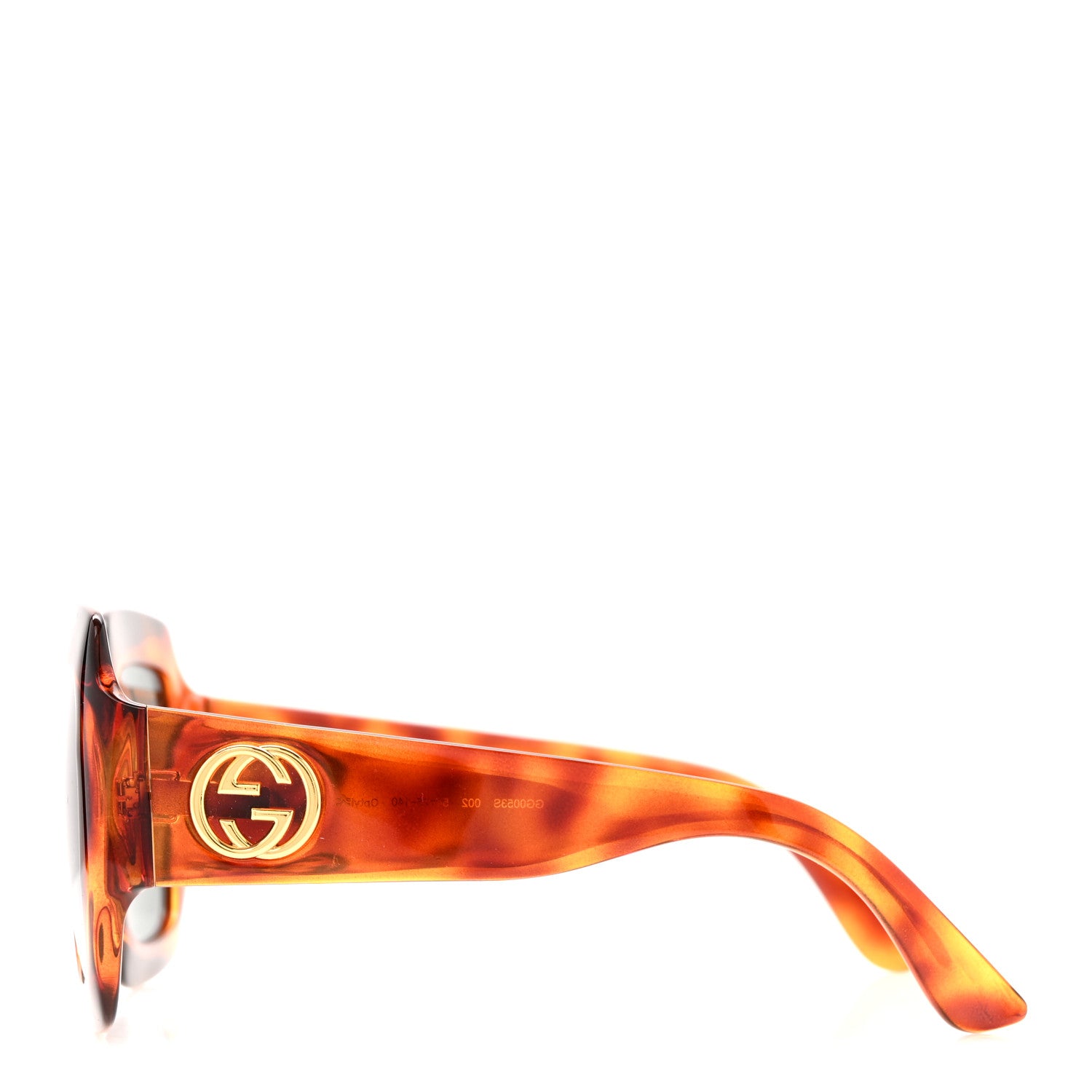 Gucci Acetate Square Frame Sunglasses GG 0053S Havana 3 of 8