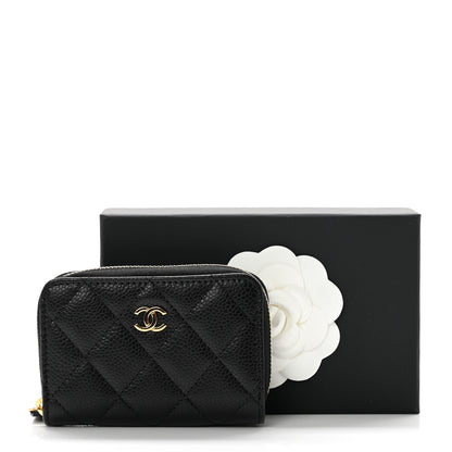 Chanel Caviar Quilted Zip Coin Purse Black 8 of 8