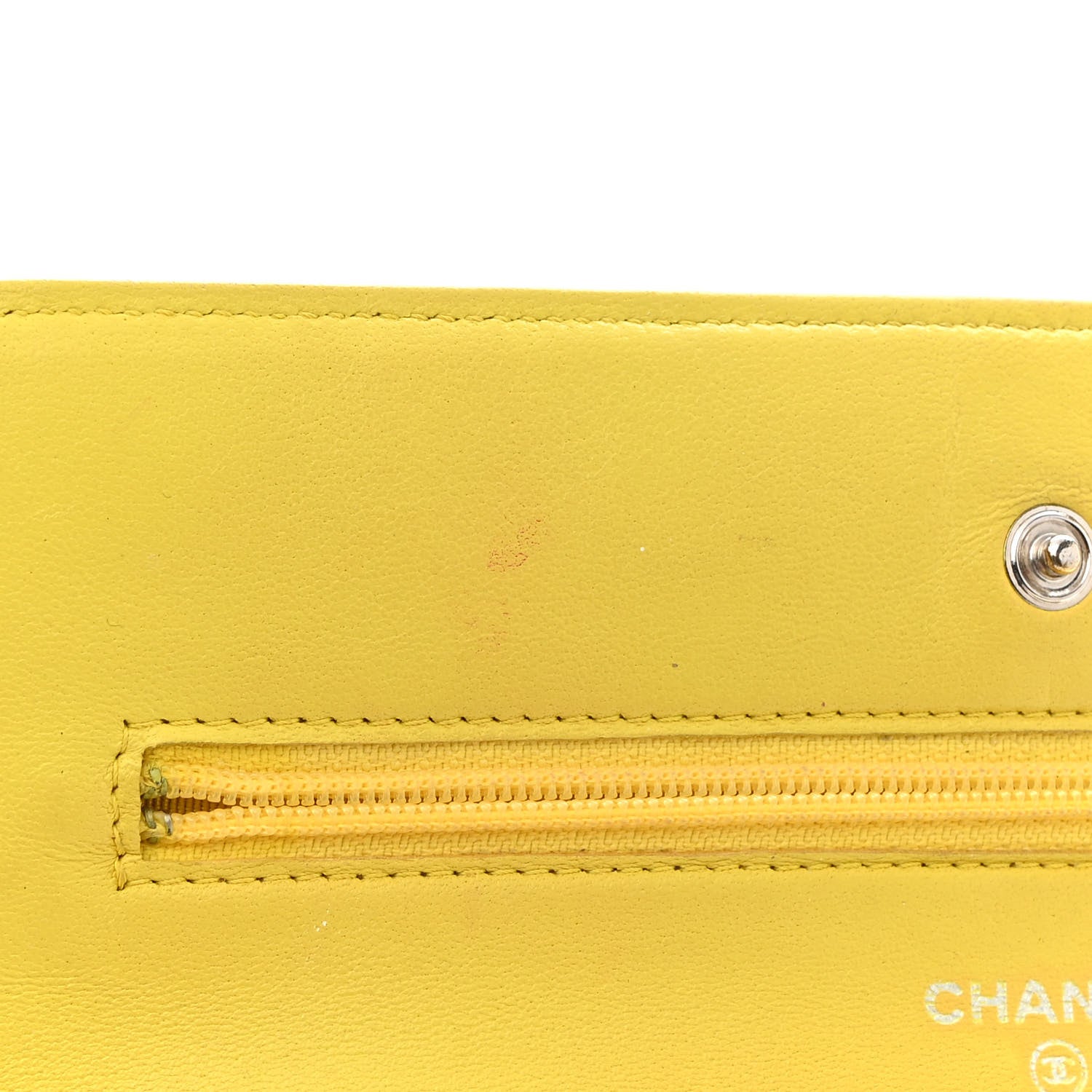 Chanel Lambskin Quilted Wallet on Chain WOC Yellow 11 of 16
