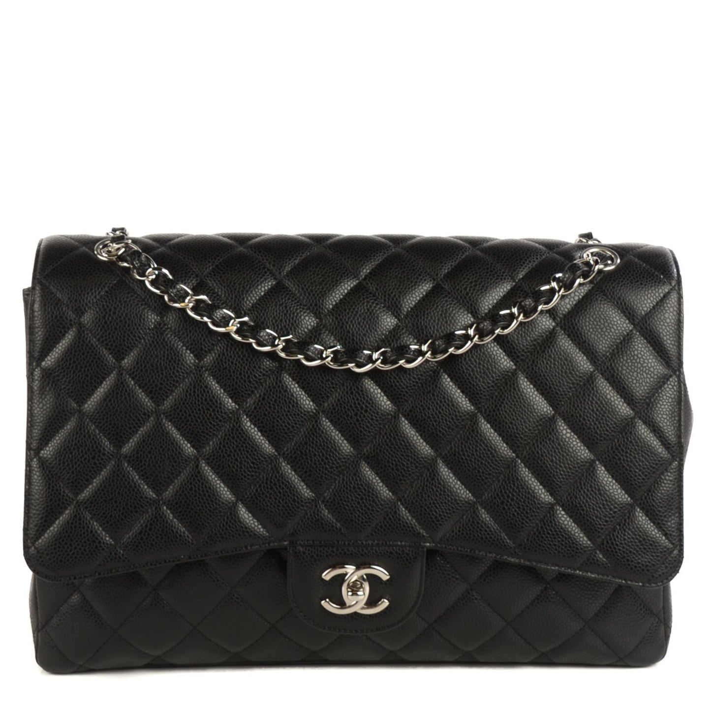 Caviar Quilted Maxi Single Flap Black