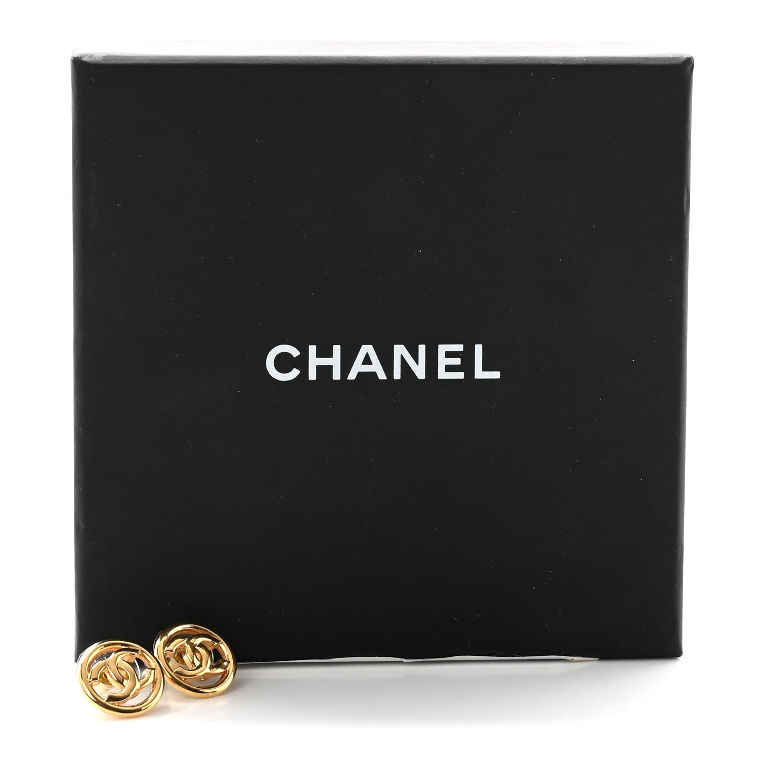 Chanel CC Round Earrings Gold 5 of 5