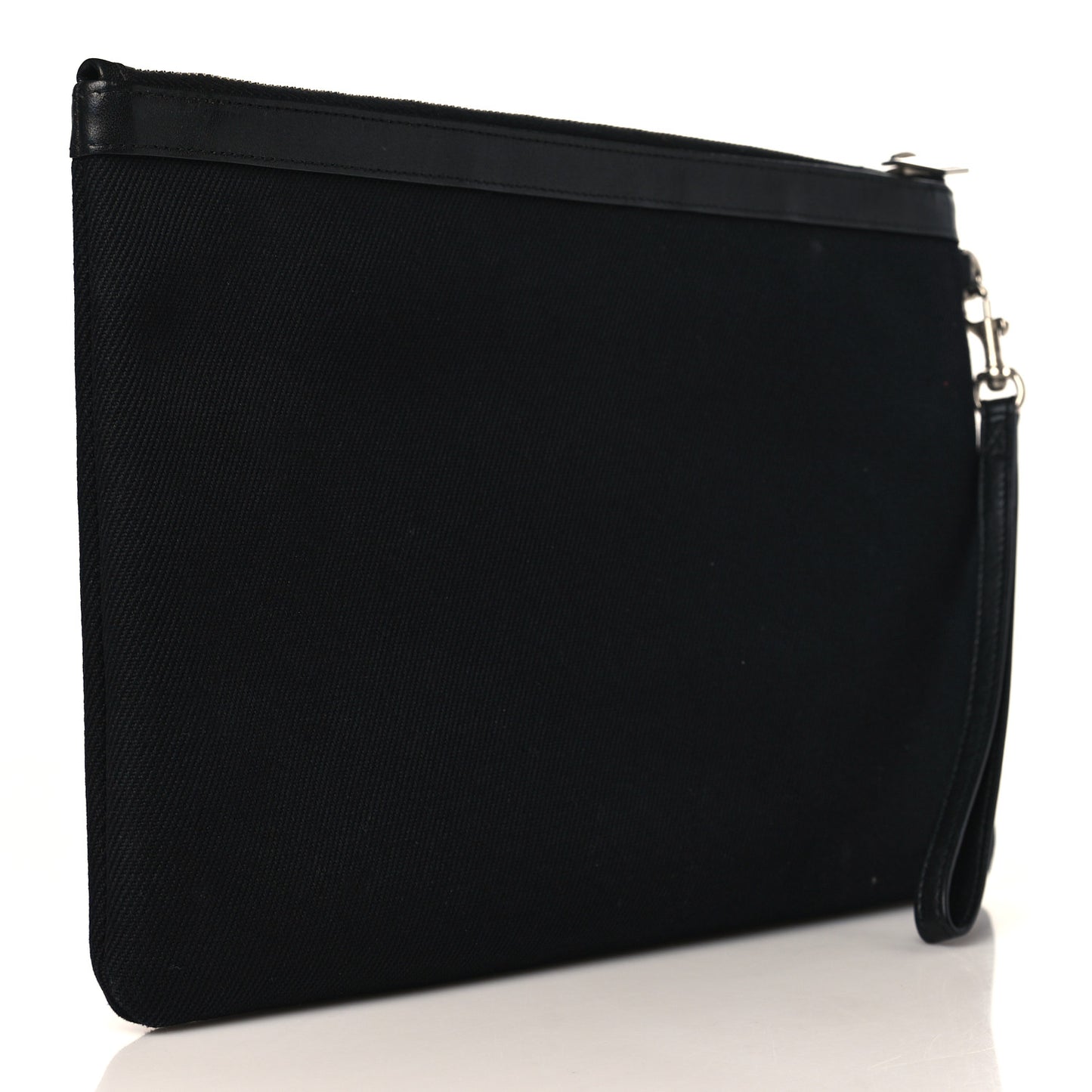 Linen Canvas Rive Gouche Zipped Pouch Black