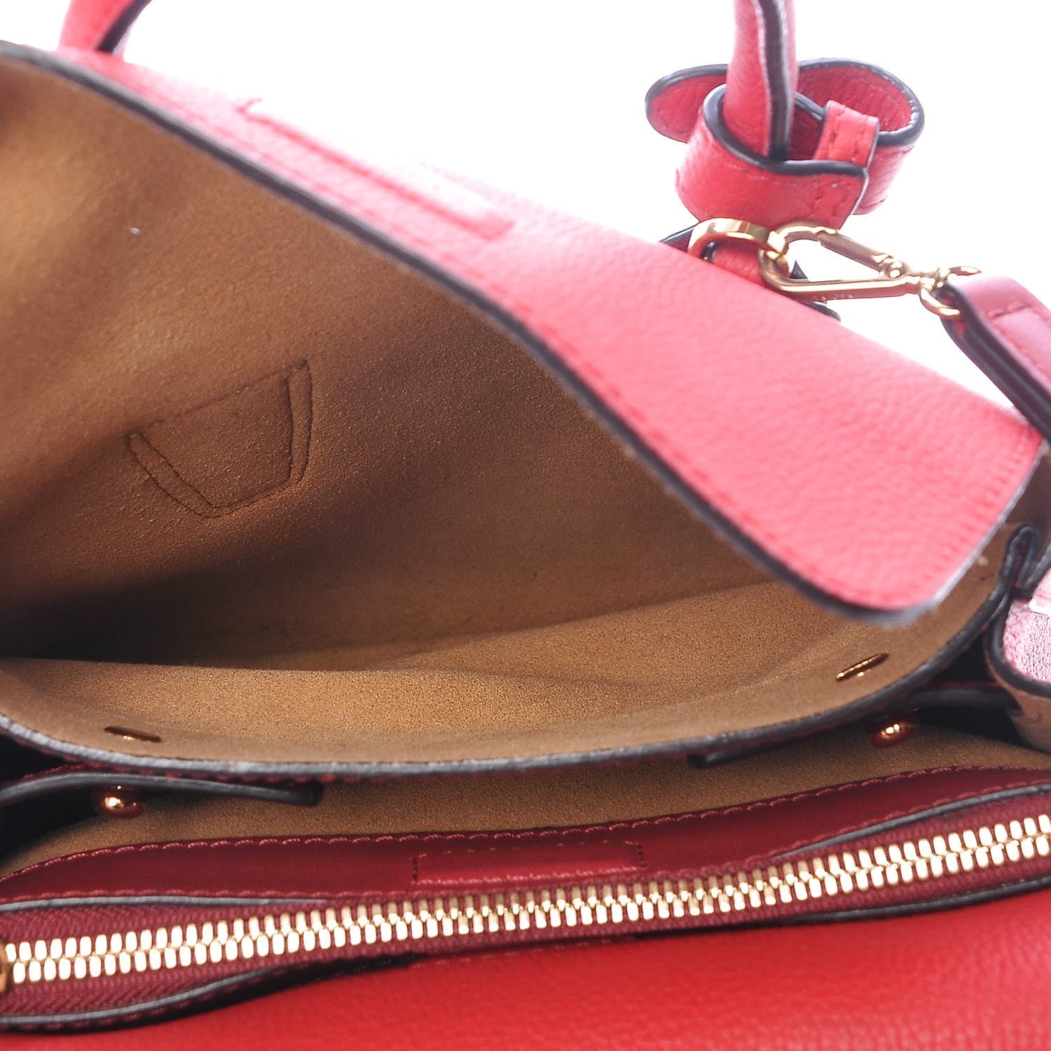 MCM Grained Calfskin Mini Milla Tote Red 5 of 15
