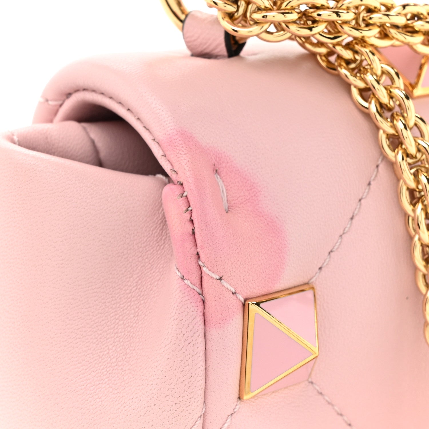 Valentino Garavani Nappa Enamel Medium Roman Stud Shoulder Bag Rose Quartz 10 of 11