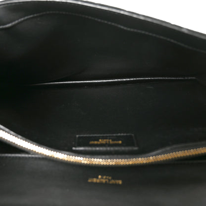 Saint Laurent Nubuck Shearling Quilted Medium Gaby Satchel Black 5 of 10