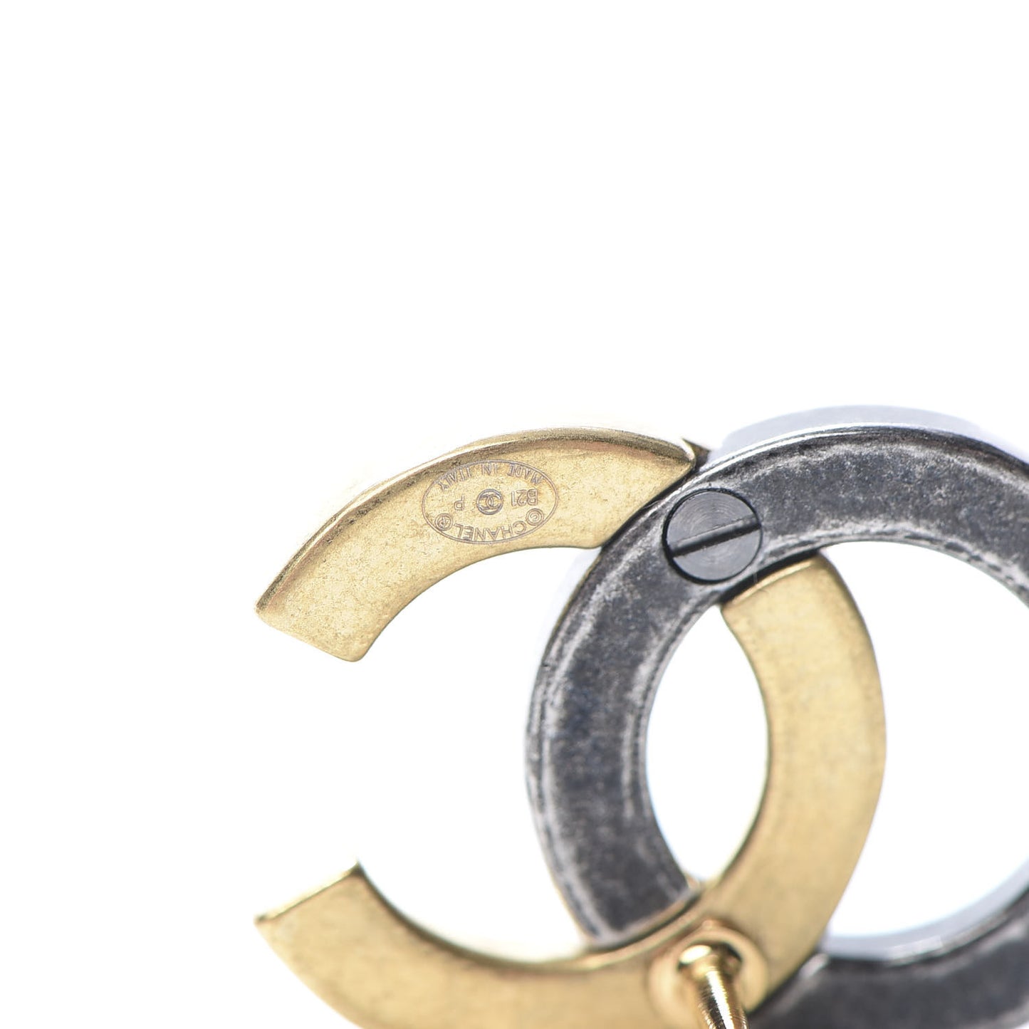 Metal CC Earrings Gold Ruthenium
