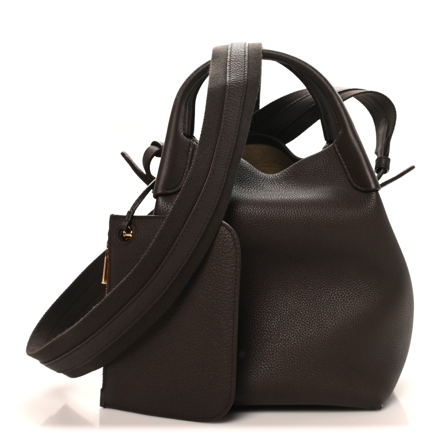 Grained Calfskin Micro Bale Bag Dark Chocolate Licorice